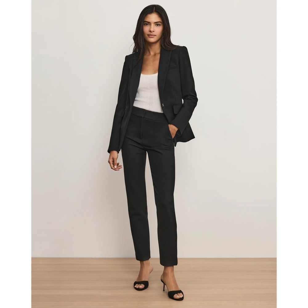 Veronica Beard Black High Rise Tapered Trousers Size 8 Made in USA Pants‎ $448